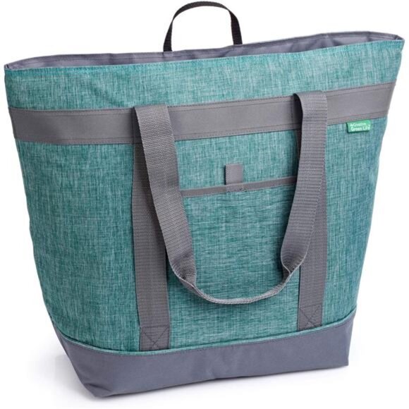 Insulated Cooler Tote Bag with Zipper | Reusable, Collapsible Soft Cooler - Picture 1 of 7